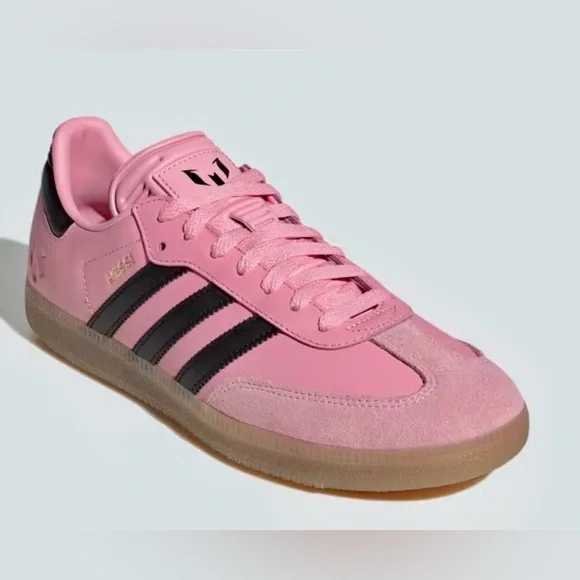 NIB ADIDAS MESSI CLASSIC SAMBA PINK INDOOR LEATHER SOCCER SHOES MENS 10 - Picture 4 of 16
